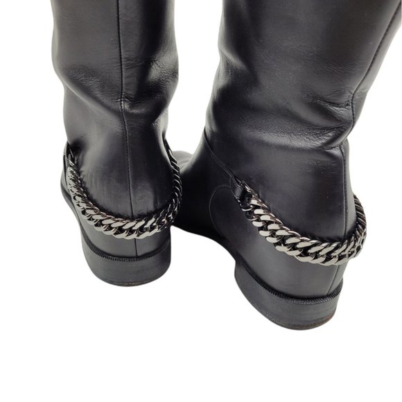 Christian Louboutin Calfskin Cate Chain Flat Tall Boots - Picture 8 of 13